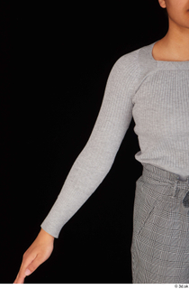 Zahara arm casual dressed grey sweatshirt upper body 0001.jpg